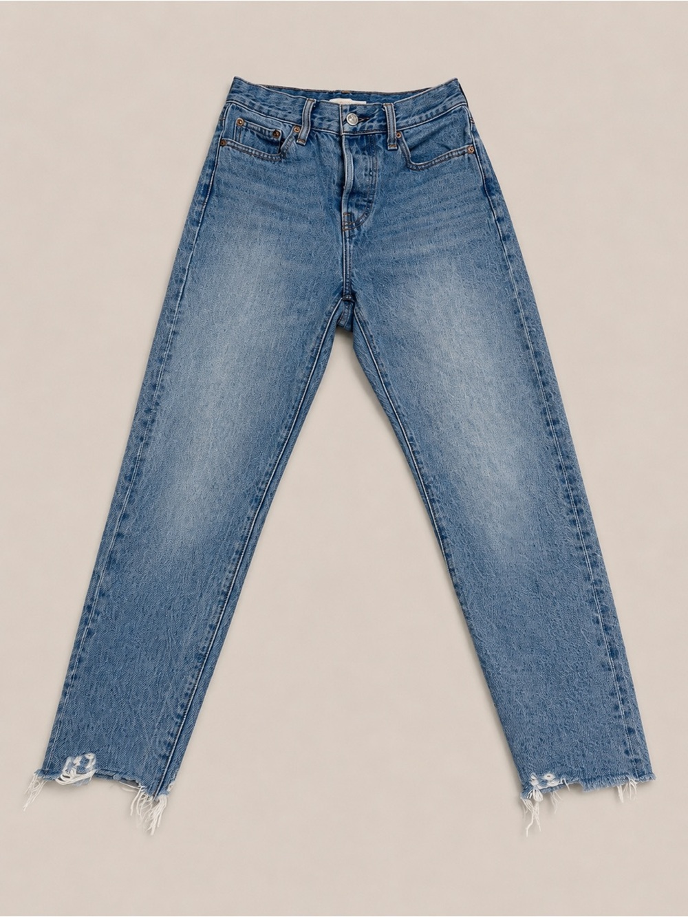 Levi’s Ultra High Rise Distressed Straight Jeans – Light Wash – Size 26